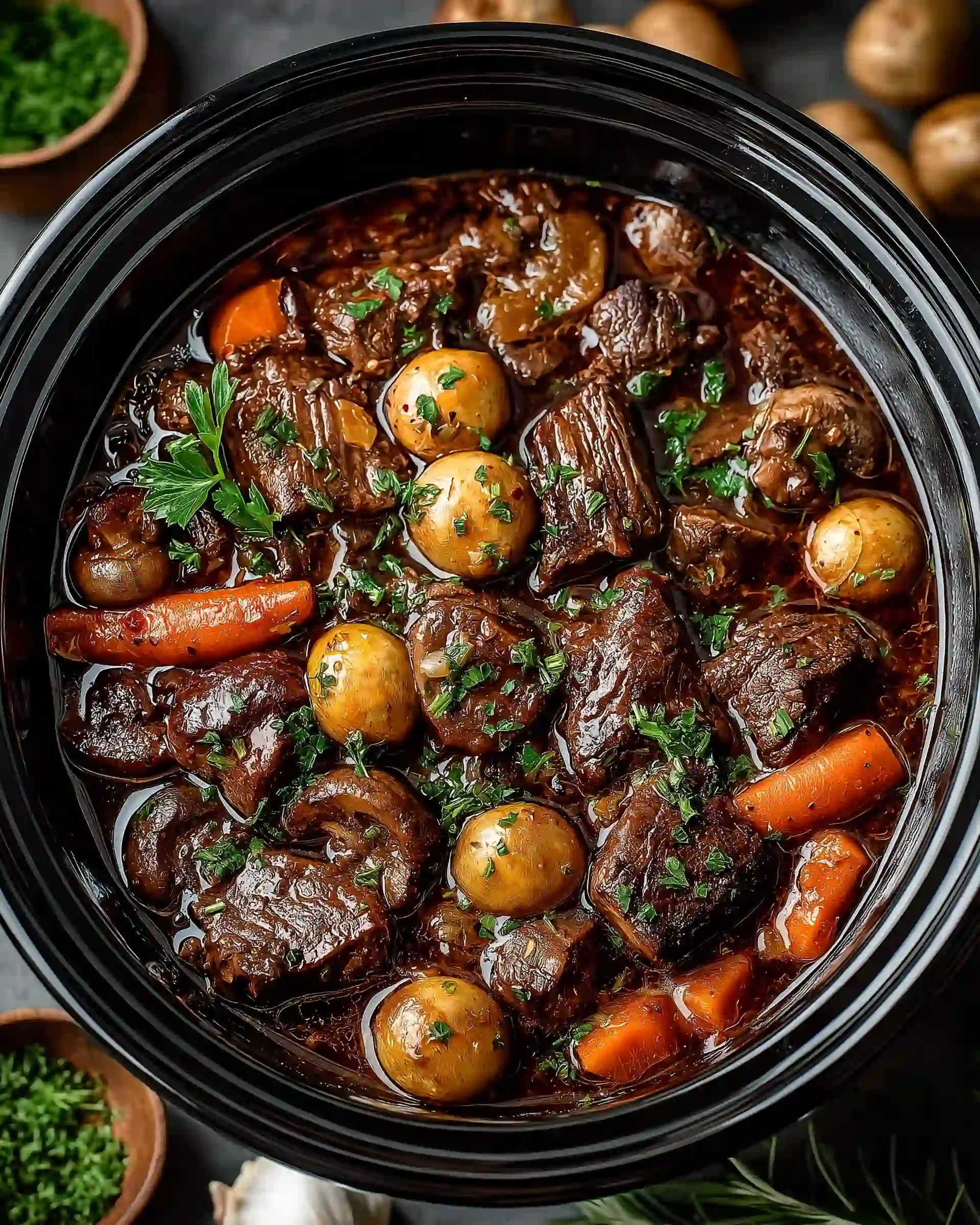 Slow Cooker Beef Bourguignon Recipe