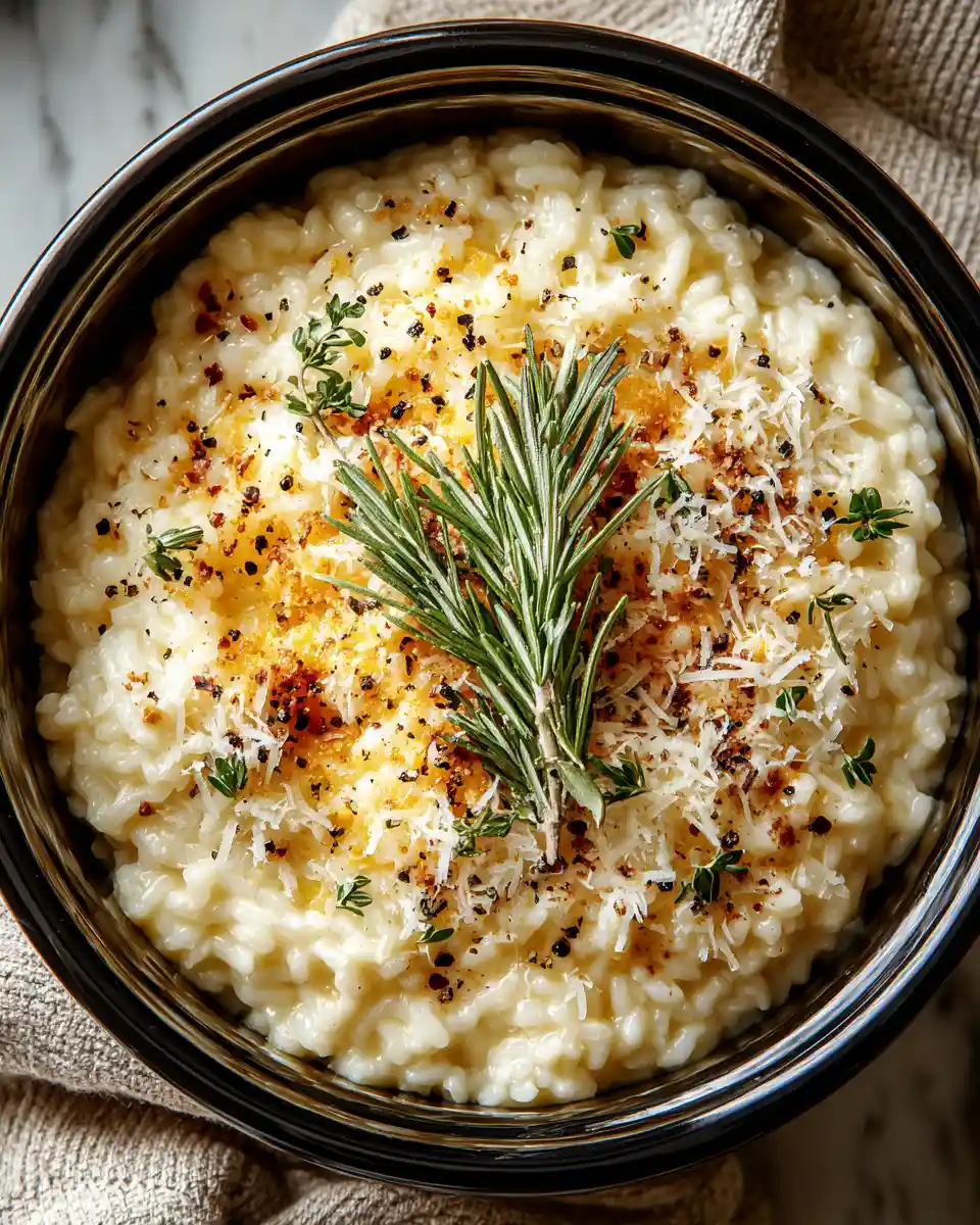 Slow Cooker Garlic Parmesan Risotto
