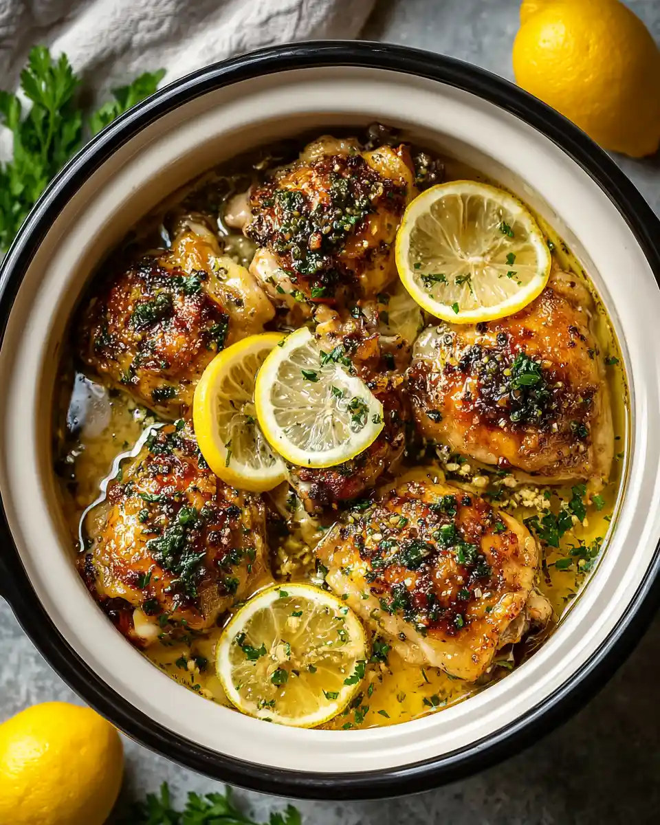 Slow Cooker Lemon Garlic Chicken Recipe