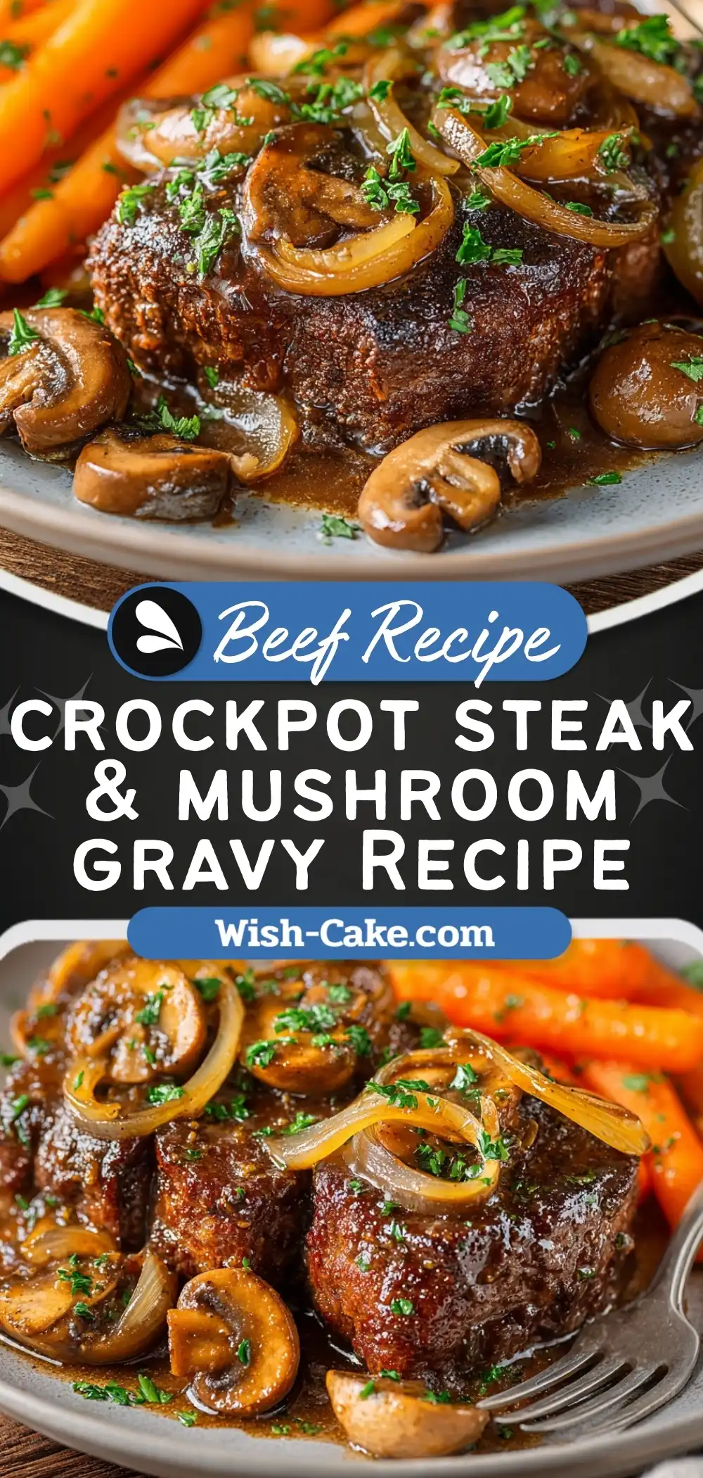 Crockpot Steak & Mushroom Gravy Easy Comfort