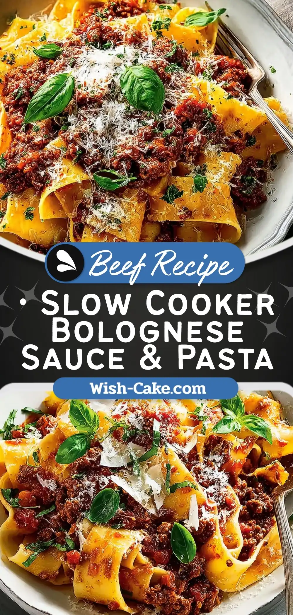 Slow-Cooker Bolognese Sauce Over Pappardelle Pasta Made Easy