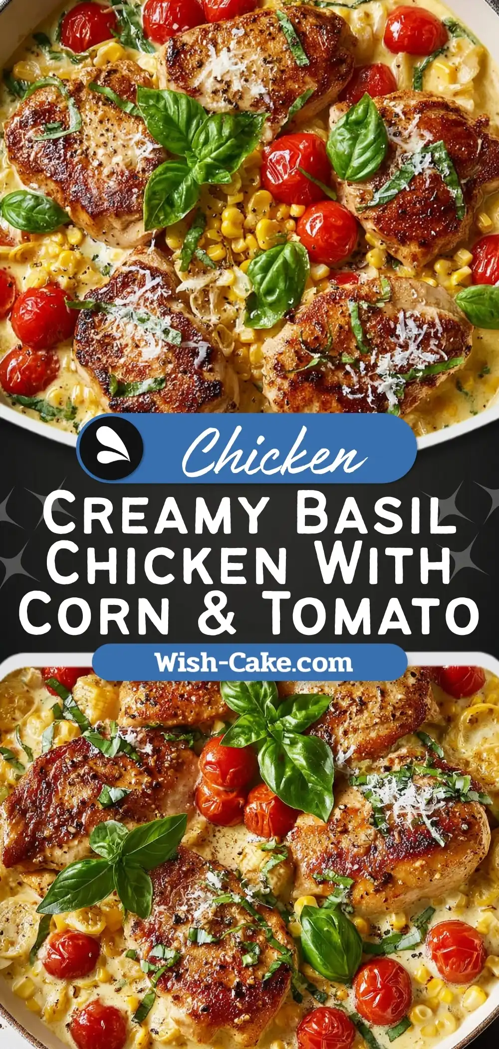 Creamy Basil Chicken Skillet With Corn & Tomato Irresistible Comfort