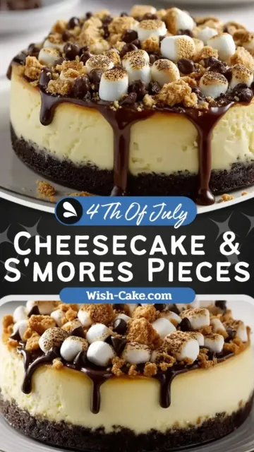 Creamy Cheesecake Filled with S'mores Pieces Delight