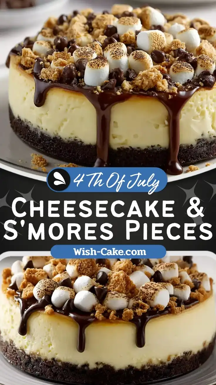 Creamy Cheesecake Filled with S’mores Pieces Delight