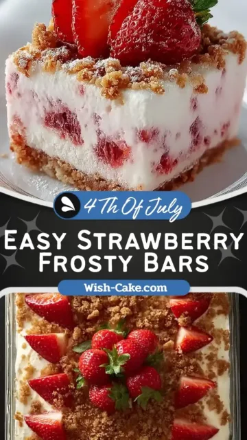 Chilled Strawberry Frosty Squares Dessert Delight