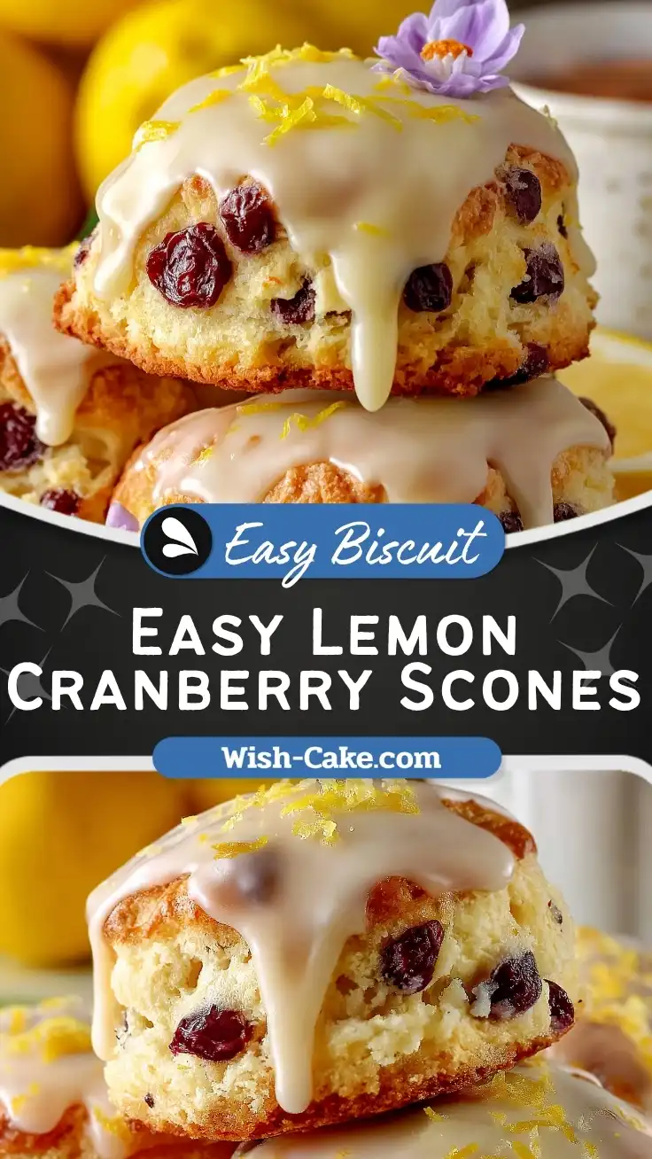 Bright Lemon Cranberry Buttery Scones Bliss