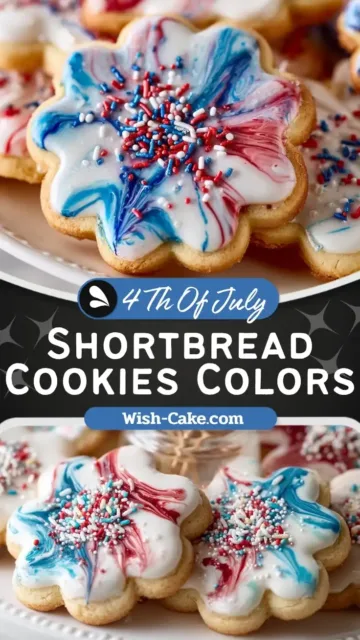 Glazed Shortbread Cookies Patriotic Colors Delight