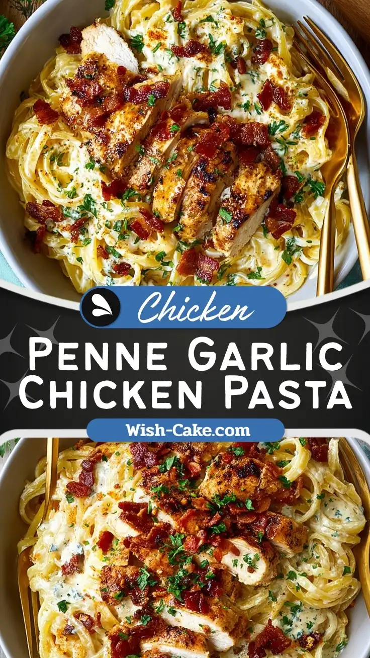 Creamy Penne 3-Cheese Garlic Butter Chicken Pasta Irresistible Comfort