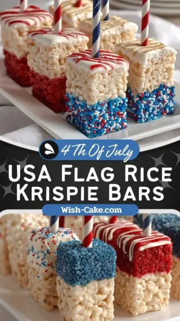 USA Flag Dessert Rice Krispie Bars Irresistible Treat