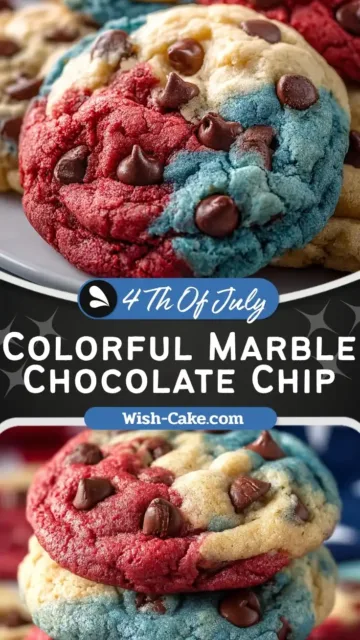 Colorful Marble Chocolate Chip Patriotic Cookies That Wow