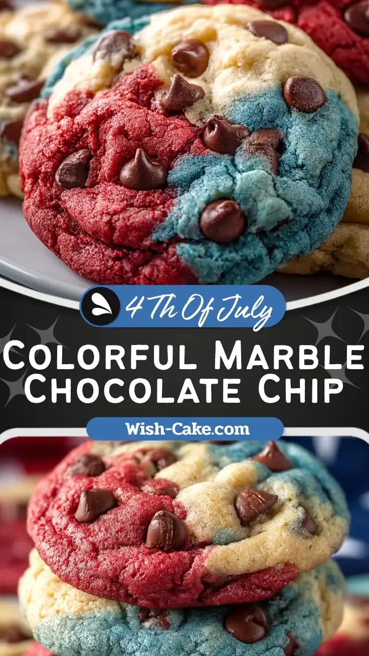 Colorful Marble Chocolate Chip Patriotic Cookies That Wow