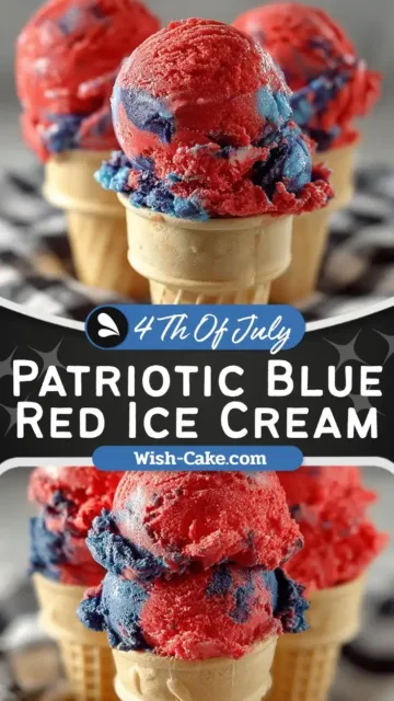 Patriotic Blue Red Colors Ice Cream Delight
