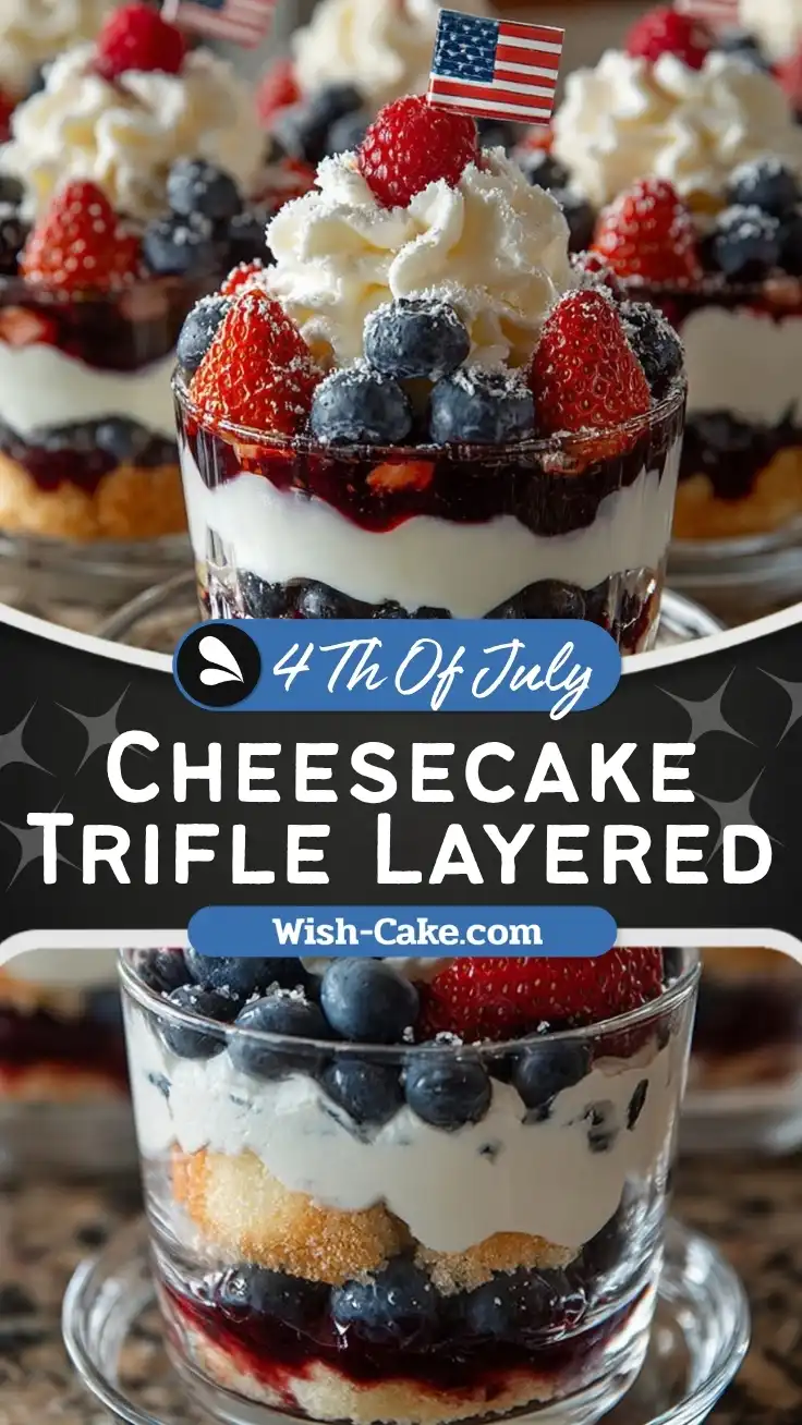 Cheesecake Trifle Layered Red White Blue Delight
