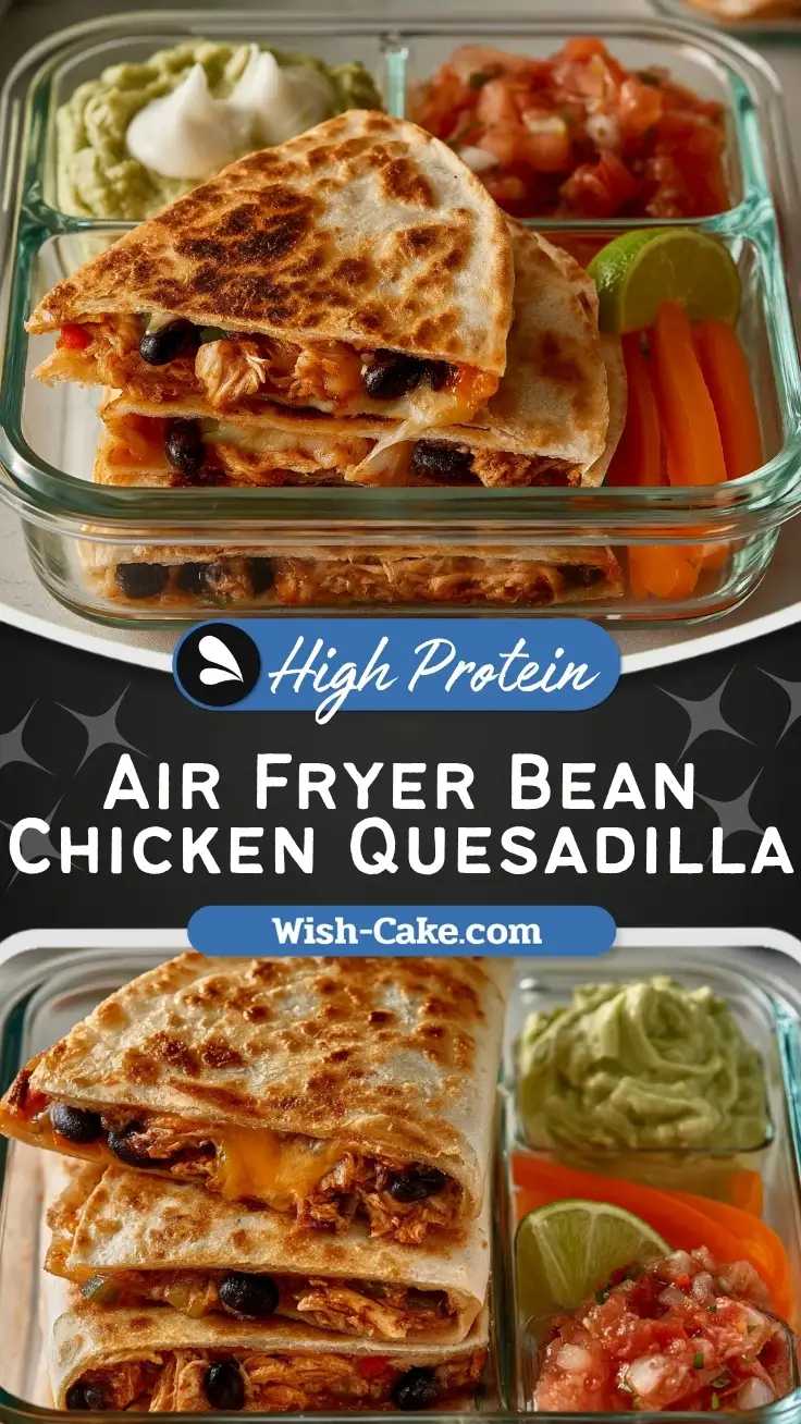 Crispy Air Fryer Black Bean Chicken Quesadilla