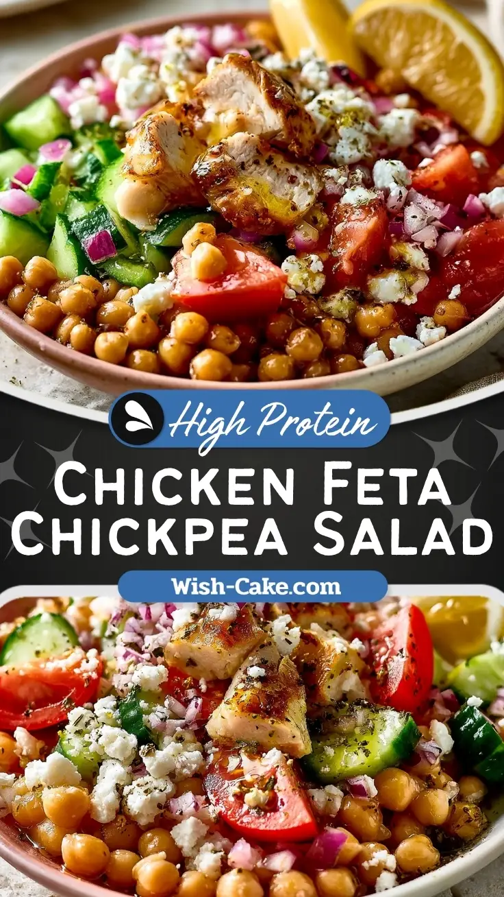 Air Fryer Chicken Feta Chickpea Salad Bowl