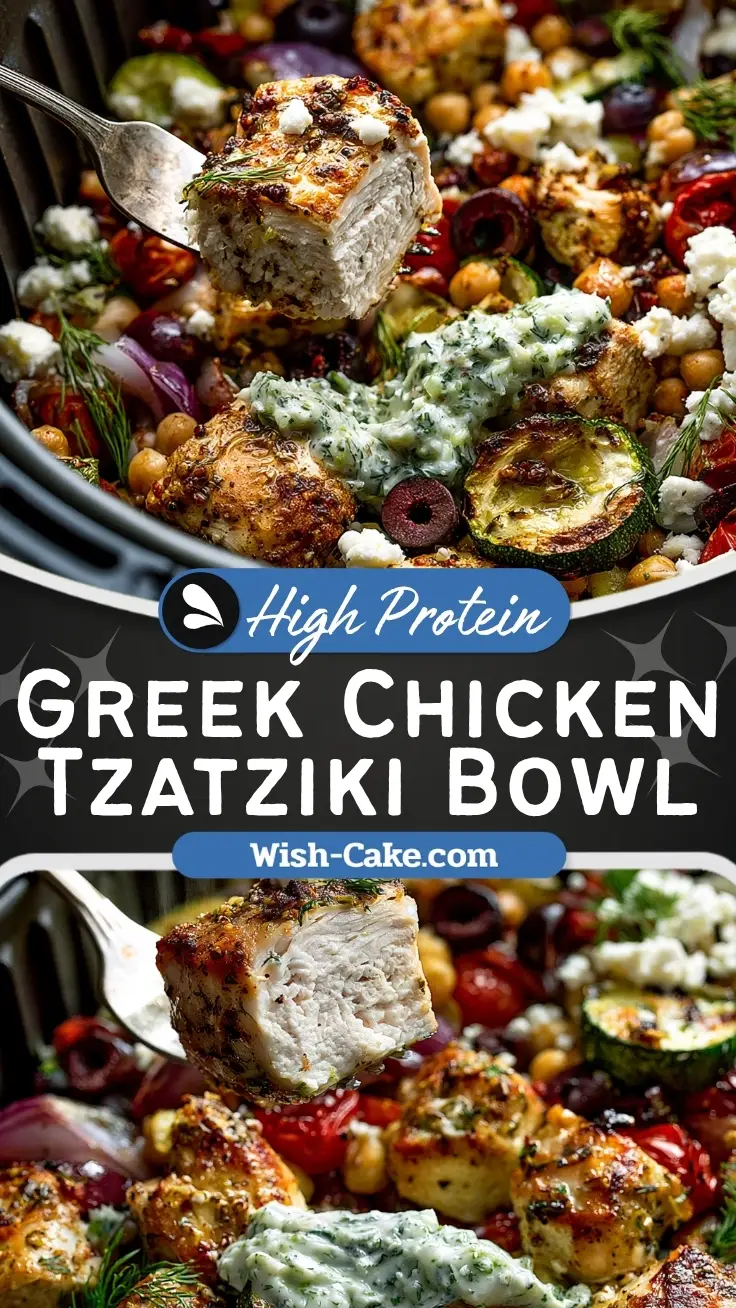 Crispy Air Fryer Greek Chicken Tzatziki Bowls