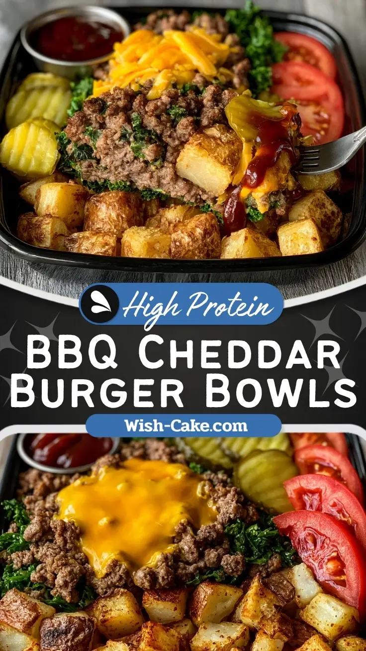 Savory BBQ Cheddar Burger Bowls