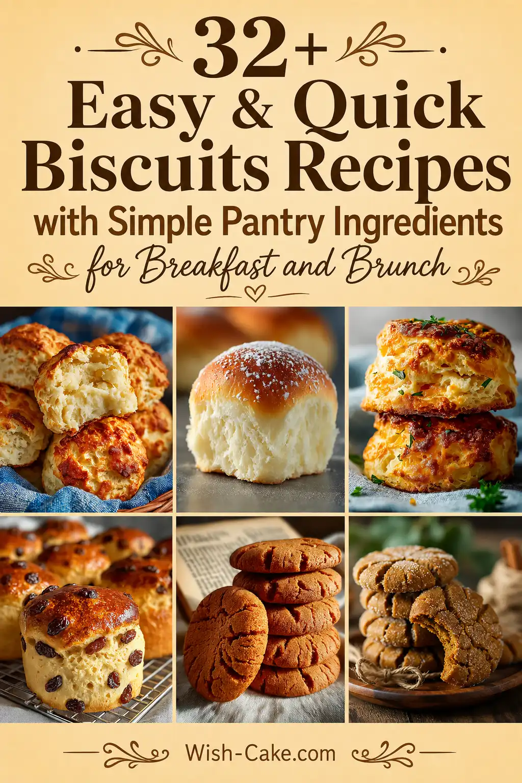 32+ Easy & Quick Biscuits Recipes with Simple Pantry Ingredients for Breakfast and Brunch