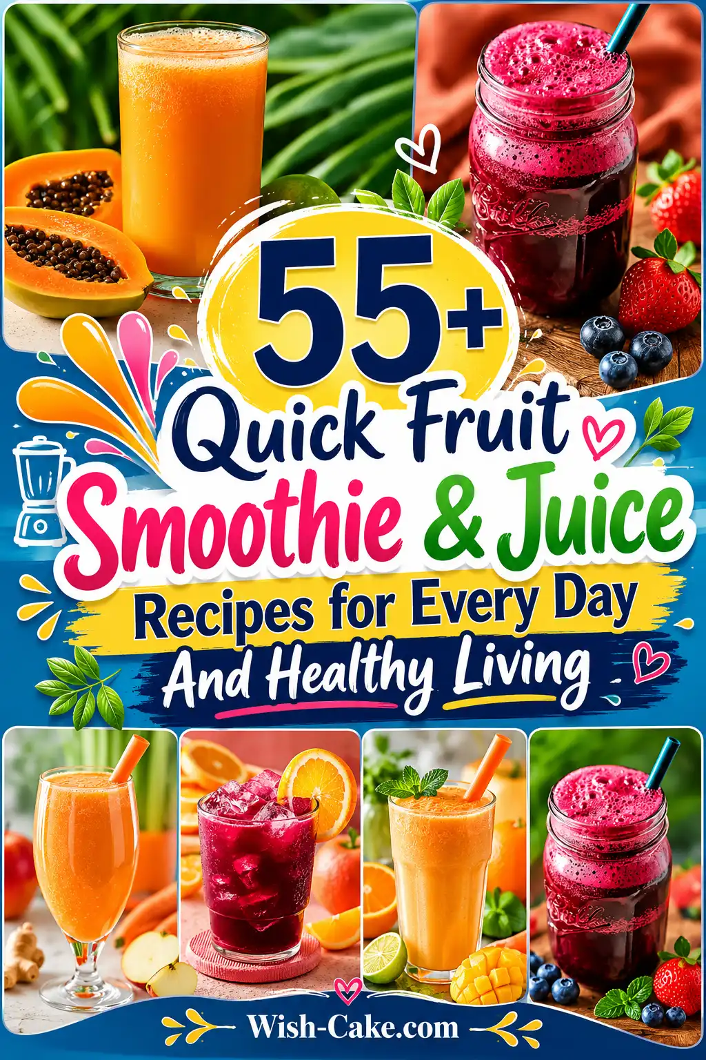 55+ Quick Fruit Smoothie & Juice Recipes for Every Day And Healthy Living