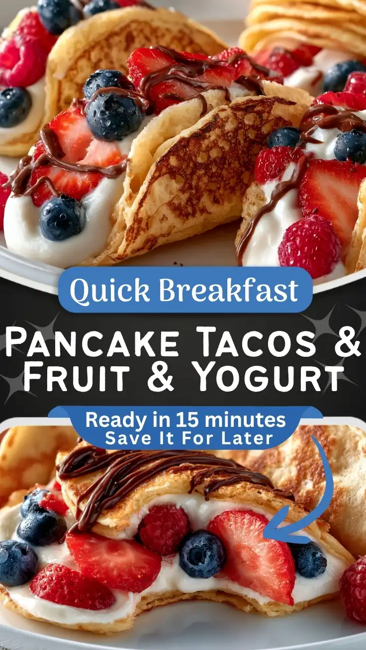 Delicious Pancake Tacos with Fruit and Yogurt